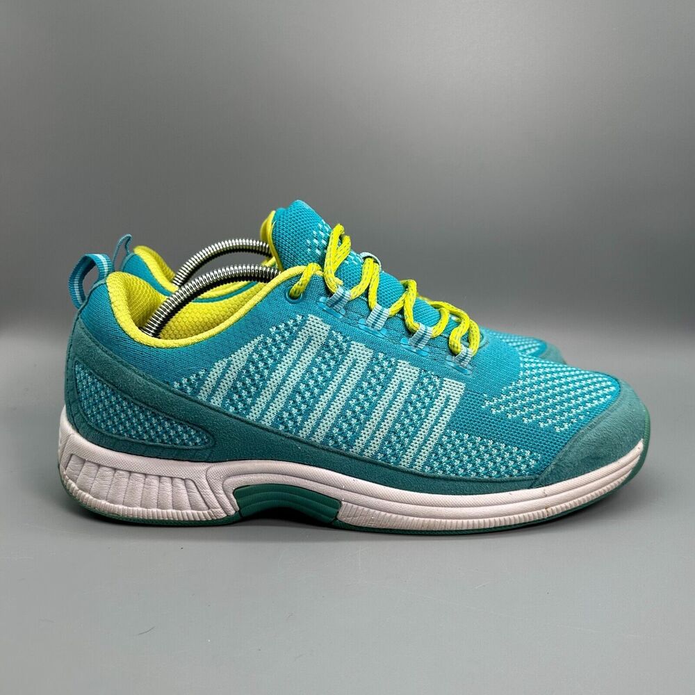 Orthofeet BioFit Women's 11.5 Wide Blue Comfort Walking Sneakers Lace-Up Shoes